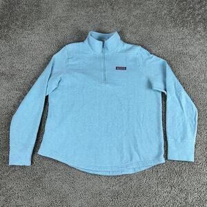 Vineyard Vines Pullover Womens Medium Blue Brushed Terry Shep Shirt Fleece
